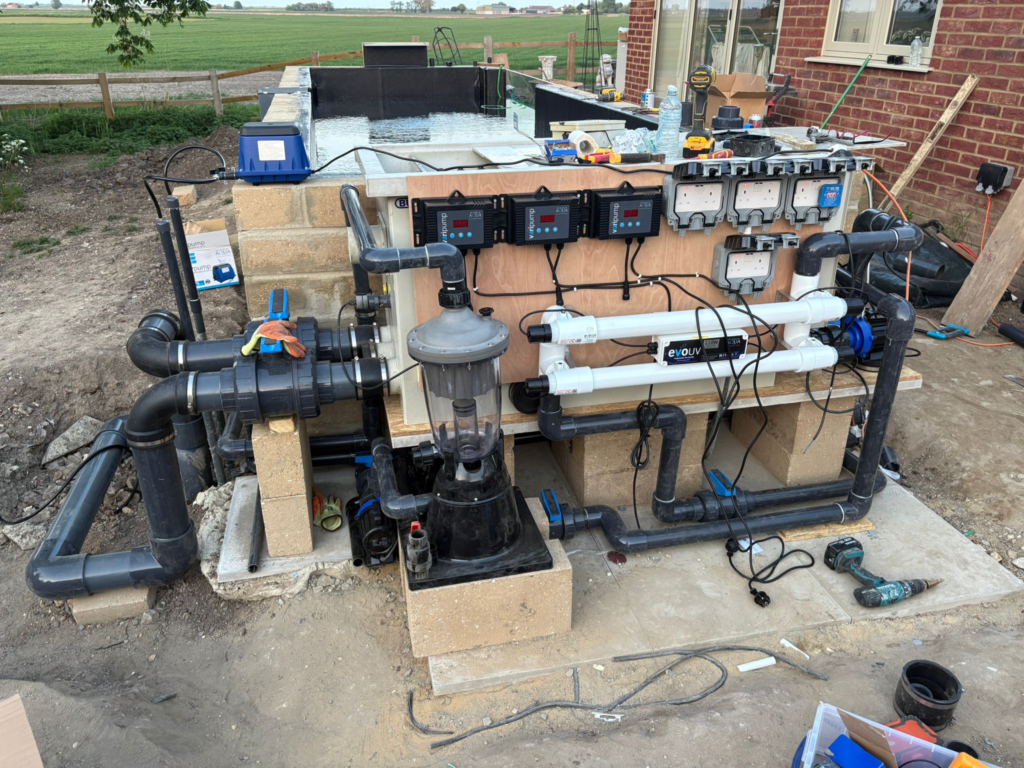 Custom designed koi pond